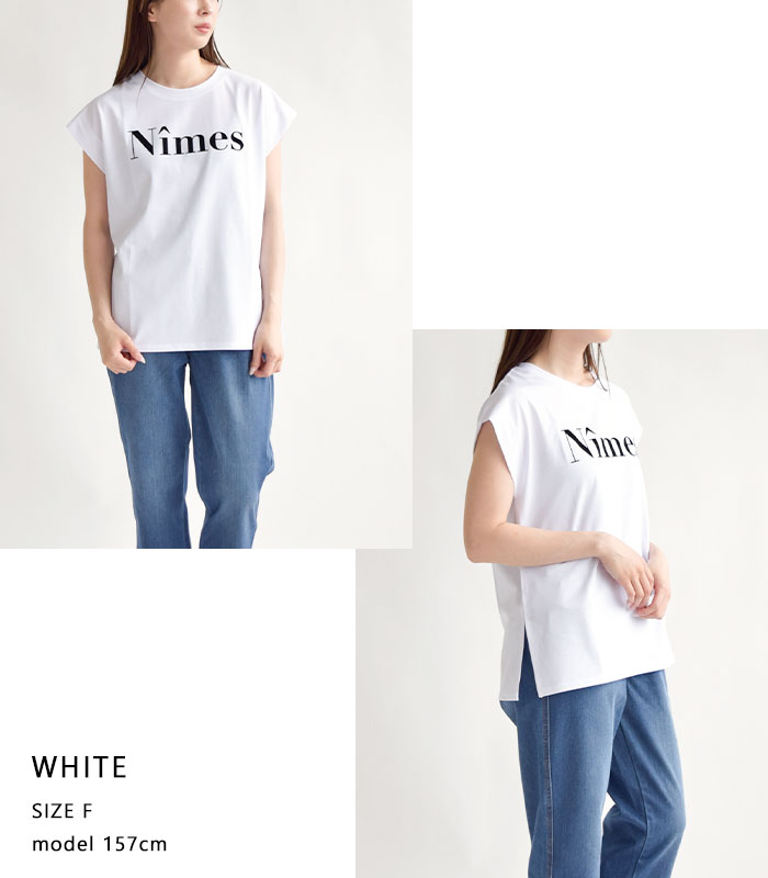 furryrate ファーリーレート レディース Tシャツ トップス ノースリーブ フレンチ コットン フロッキー 綺麗 オフィス 会社 234JU372 furryrate ファーリーレート レディース Tシャツ トップス