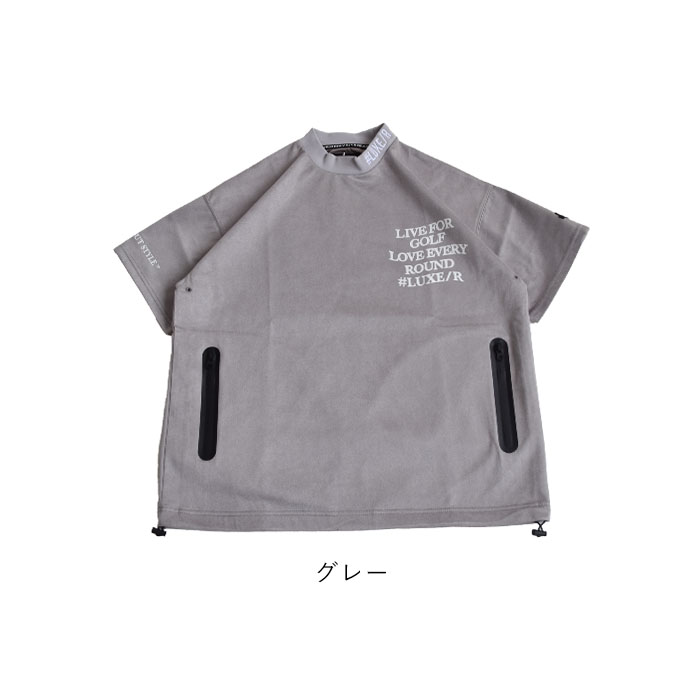 2025春夏新作 ラグジュ ゴルフ LUXE/R GOLF 半袖 Tシャツ トップス プルオーバー メッシュ切替エステルスエードPO  ミニモック スウェード 46037 LUXE/R 2025春夏新作 ラグジュ ゴルフ GOLF 半袖 Tシャツ