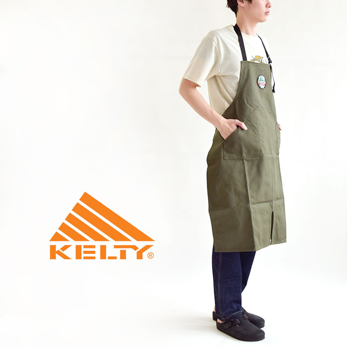 KELTY ケルティ OUTDOOR APRON/アウトドアエプロン エプロン ワンポイント 刺繍 ロゴ ブランドロゴ スリット入り アウトドア  キャンプ 5012