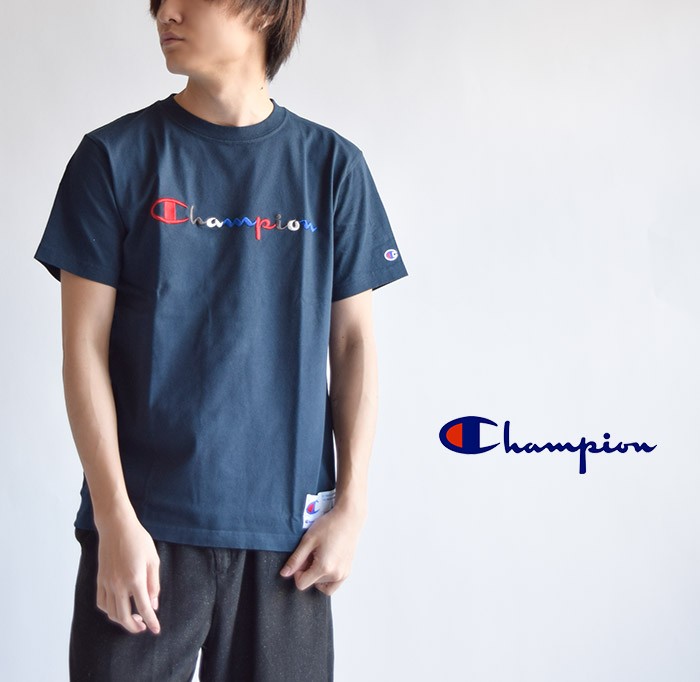 チャンピオン Tシャツ champion 刺繍ロゴ 半袖Tシャツ 裾ジョグタグ