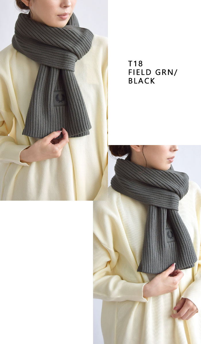 FRED PERRY フレッドペリー マフラー PATCH BRND RIB SCARF メンズ 