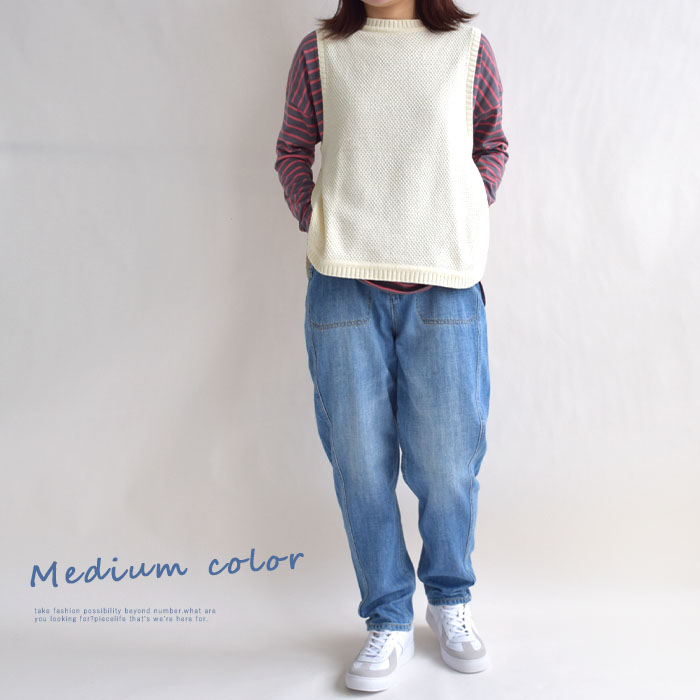 かぐれ　新品　今季　デニムボリュームパンツ　ジーンズ　2025春夏　テーパード Cafetty 2025春夏新作 カフェッティ ボリュームペグやわらか