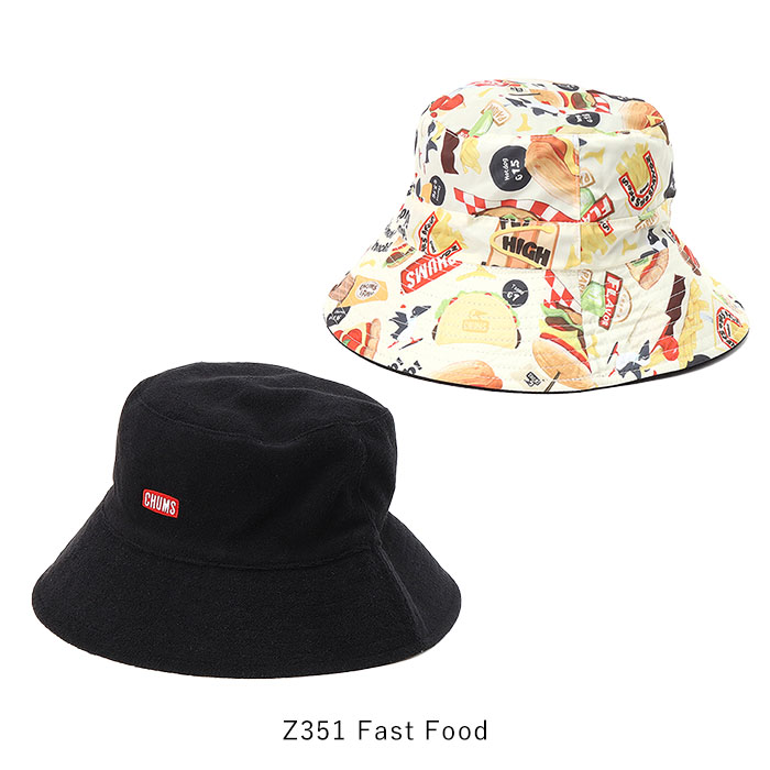 CHUMS 2025春夏新作 チャムス 帽子 Reversible Pile Bucket Hat