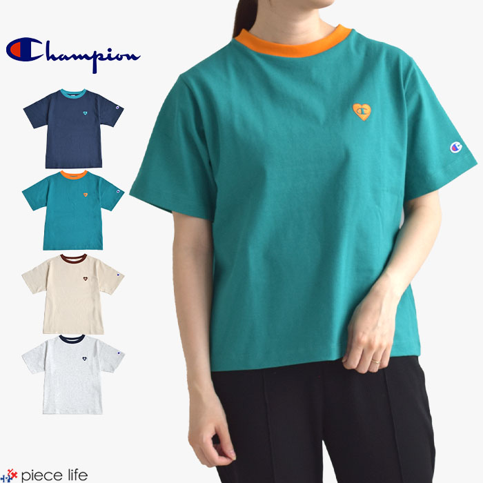 チャンピオン　半袖スウェット新品グリーンＭ Champion(チャンピオン)半袖ロゴスウェット（スウェット