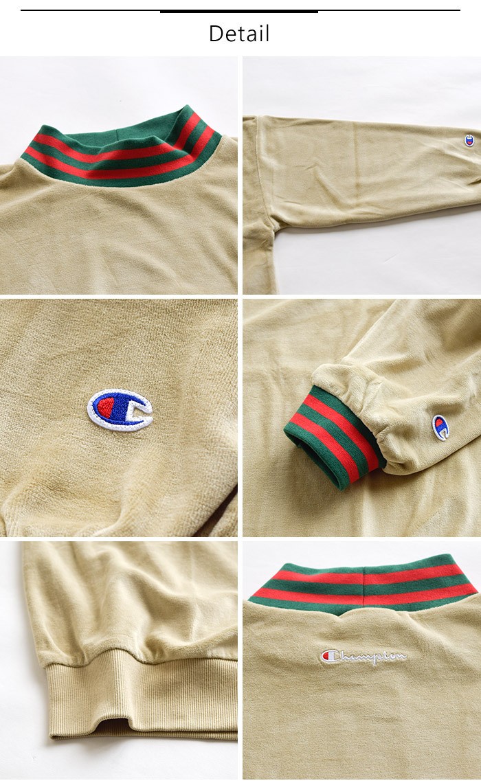 Champion チャンピオン ウィメンズ ラインリブクルーネックシャツ レディース Cロゴ リブ袖 ラインリブ シンプル 普段使い 部屋着 Champion チャンピオン ウィメンズ ラインリブクルーネック
