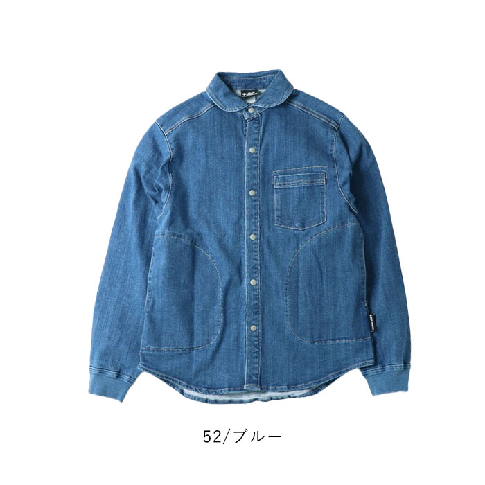 2024秋冬新作 ジムマスター gym master シャツ デニムシャツ 10ozストレッチデニム シャツジャケット メンズ レディース ユニセックス 春 秋 冬 M L XL G221718 gym master 2024秋冬新作 ジムマスター シャツ デニムシャツ