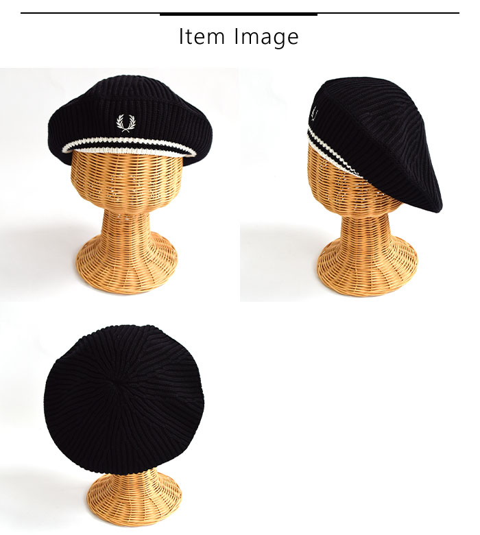 【FRED PERRY】Wool Beret /ブラック FRED PERRY フレッドペリー ベレー帽 Wool Beret ウール