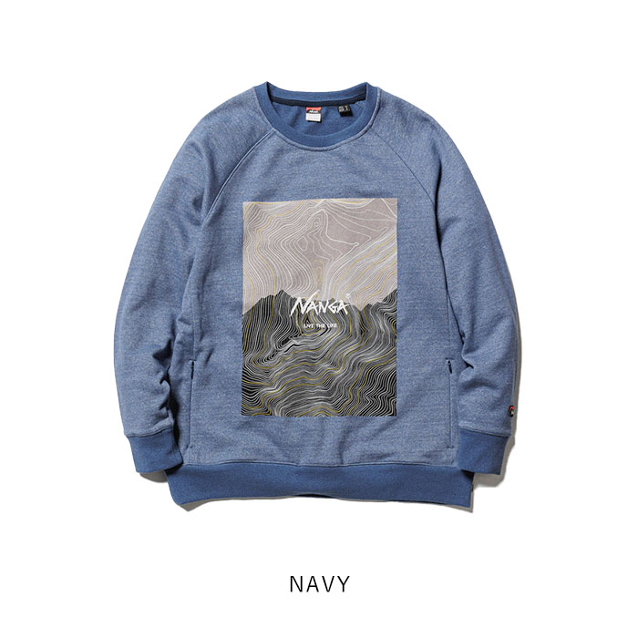 NANGA ナンガ ECO HYBRID CONTOUR MAP LOGO SWEATSHIRT/エコ ハイブリッド コントアー マップ スウェットシャツ トレーナー N1NQ｜piecelife｜04