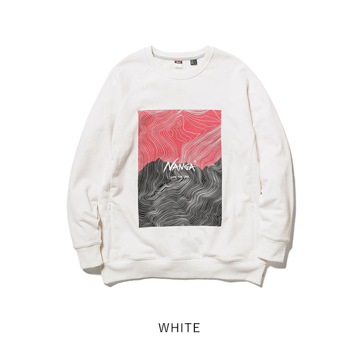 NANGA ナンガ ECO HYBRID CONTOUR MAP LOGO SWEATSHIRT/エコ ハイブリッド コントアー マップ スウェットシャツ トレーナー N1NQ｜piecelife｜03