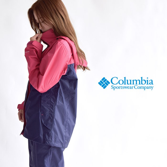 Columbia　コロンビア　レインウェア　登山ウェア　レインスーツ　ピンク