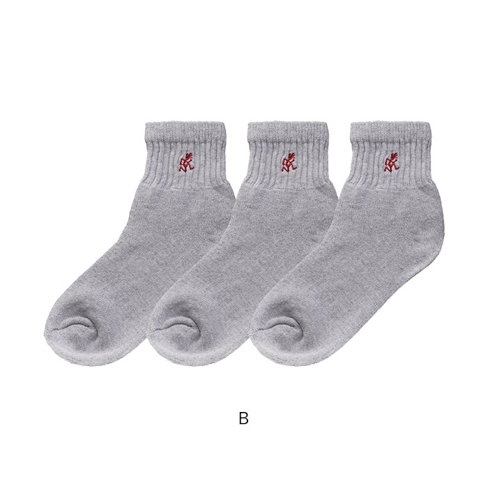 GRAMICCI グラミチ　靴下 ソックス　ロゴ刺繍　ワンポイント　 MIU EMB SOCKS SHORT/MIU EMB ショートソックス　 3pack 3足セット SX-M22