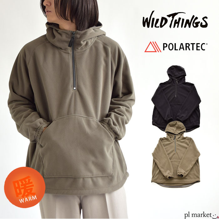 WILD THINGS ワイルドシングス POLARTEC WIND HALF ZIP HOODY