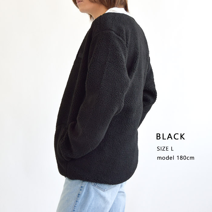 WILD THINGS ワイルドシングス FLUFFY BOA NO COLLAR JACKET