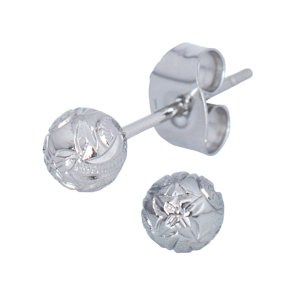 ハワイアンジュエリー 一粒ピアス スタッド サージカルステンレス316L ボール プルメリア 波 金属アレルギー対応 爆買 |  | 01