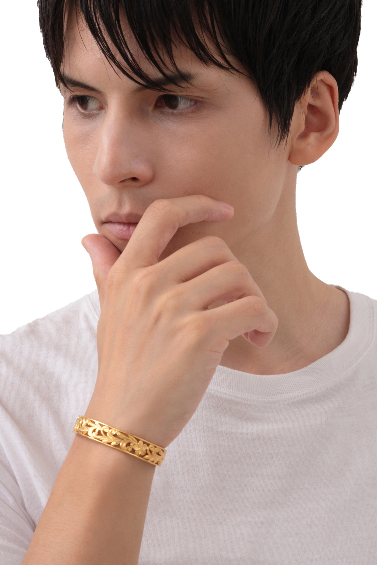 メンズバングル アレルギー対応 2トーン ステンレス ハワイアン fit=scale-down,w=1200