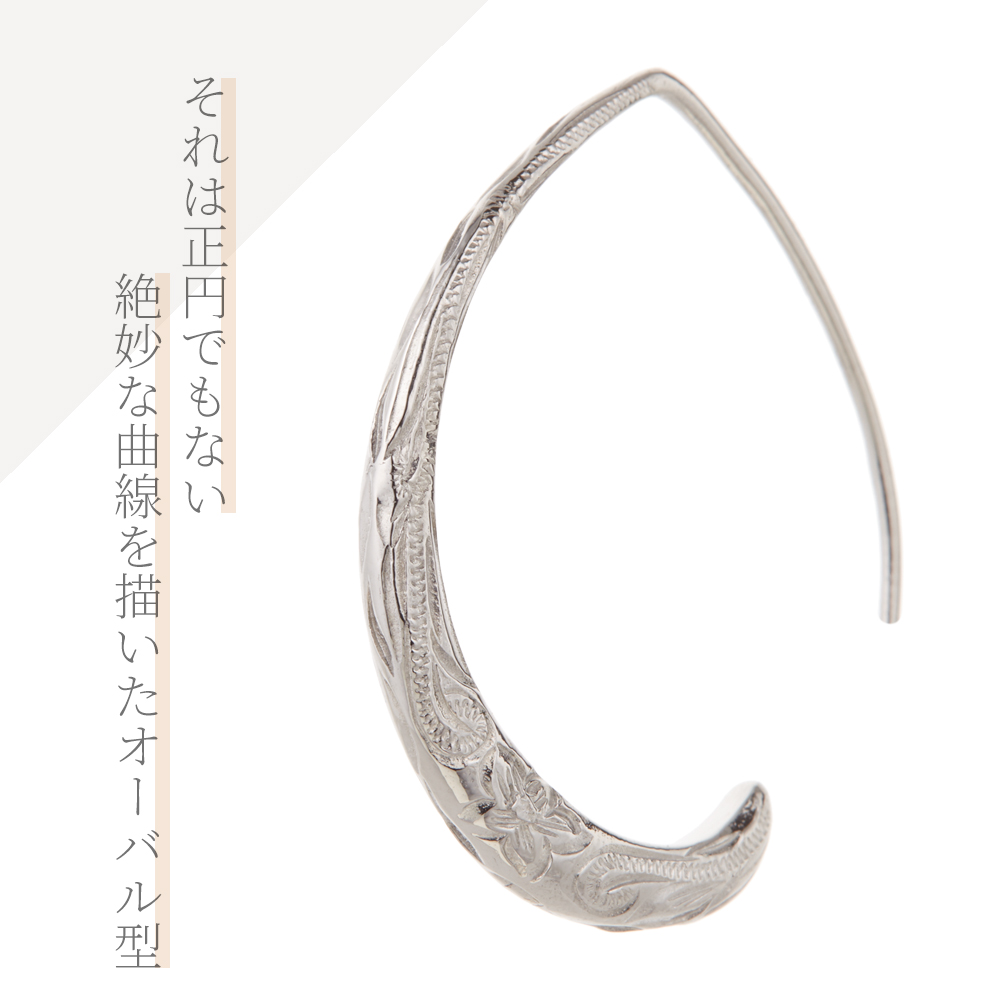 プランプピアス ハワジュ サージカルステンレス フック フープ プルメリア 波 金属アレルギー対応 爆買の画像