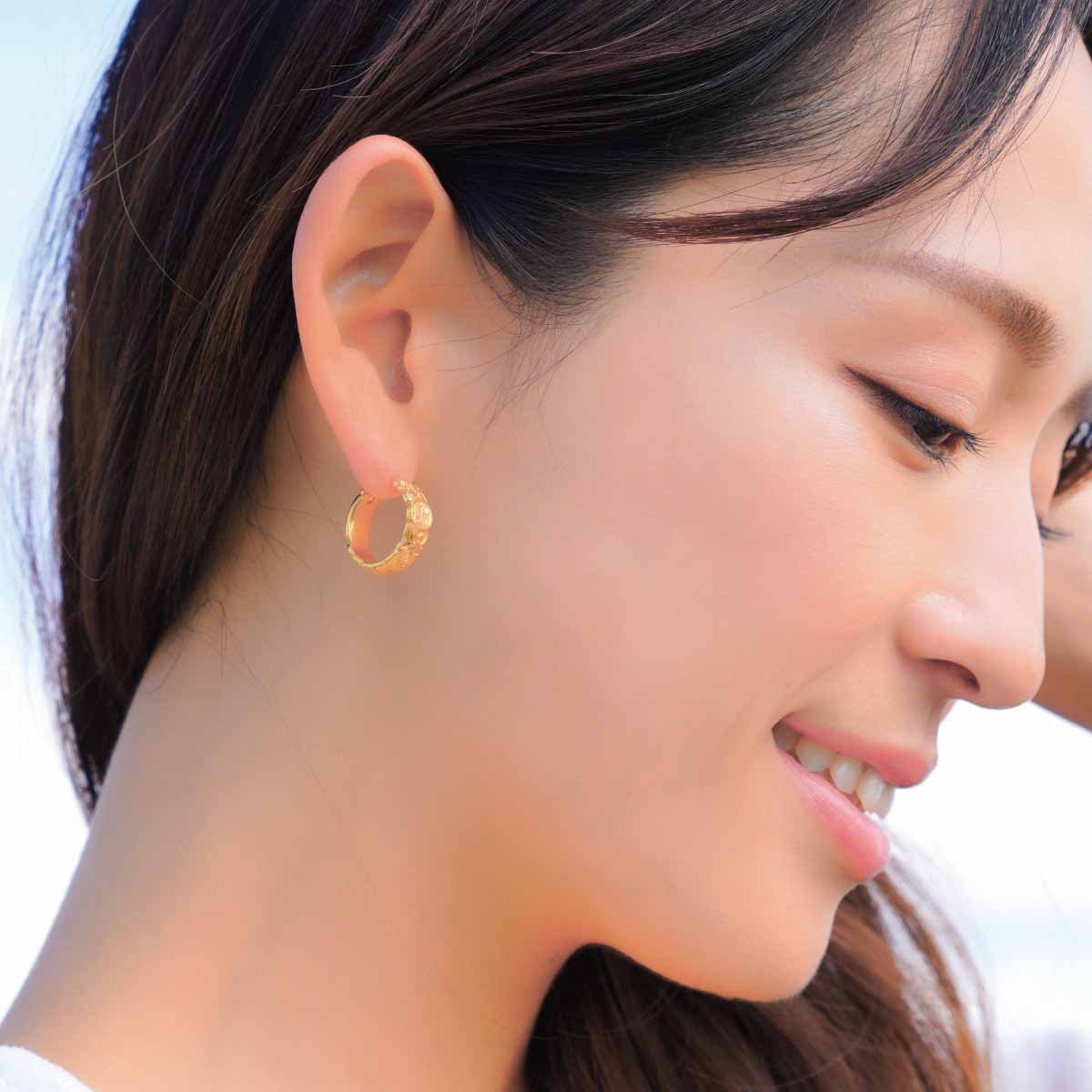 フープピアス 片耳用 1個売り サージカルステンレス316L ハワイアン