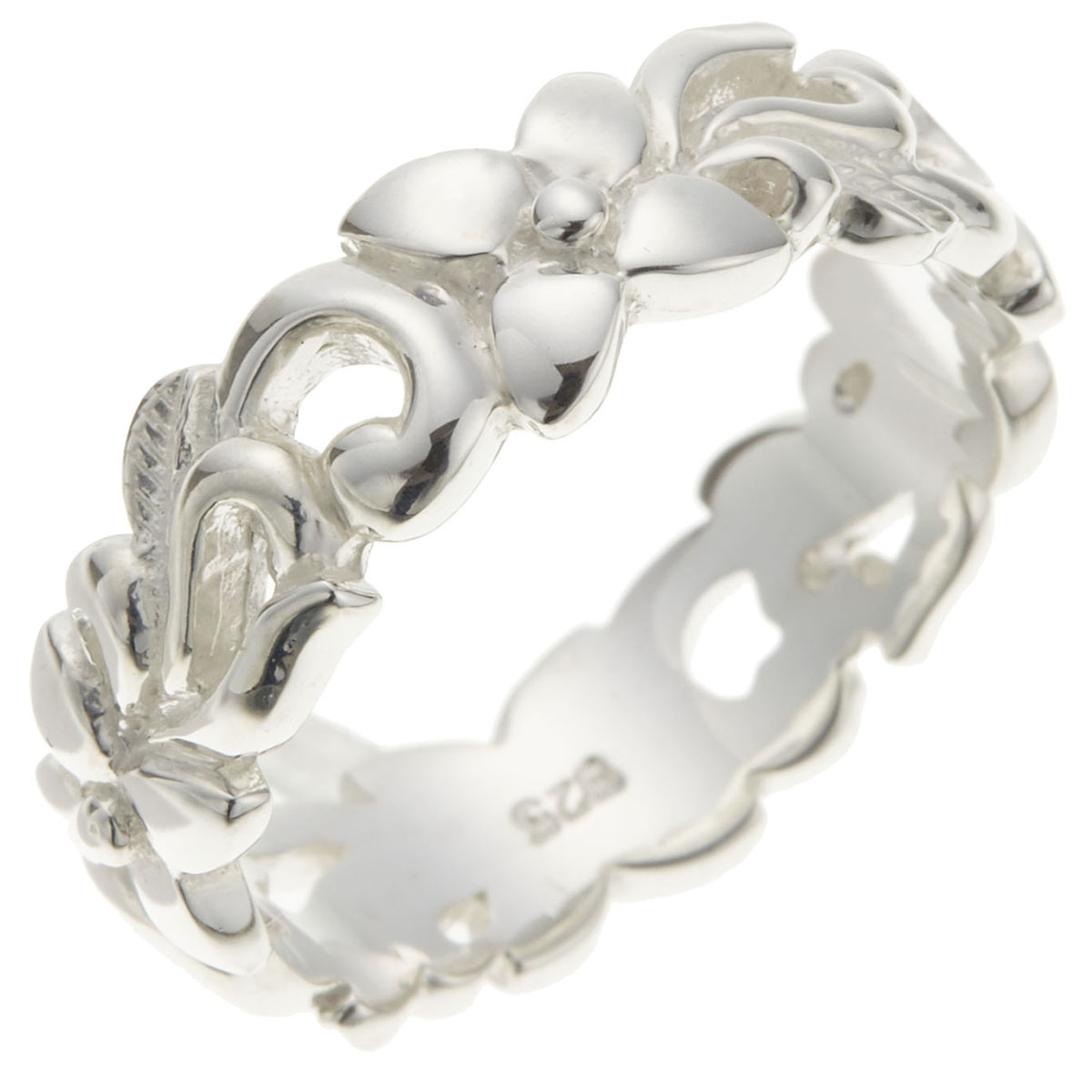 リング ハワジュ ハワイアンジュエリー 花 葉 自然 加工 可愛い ツヤ