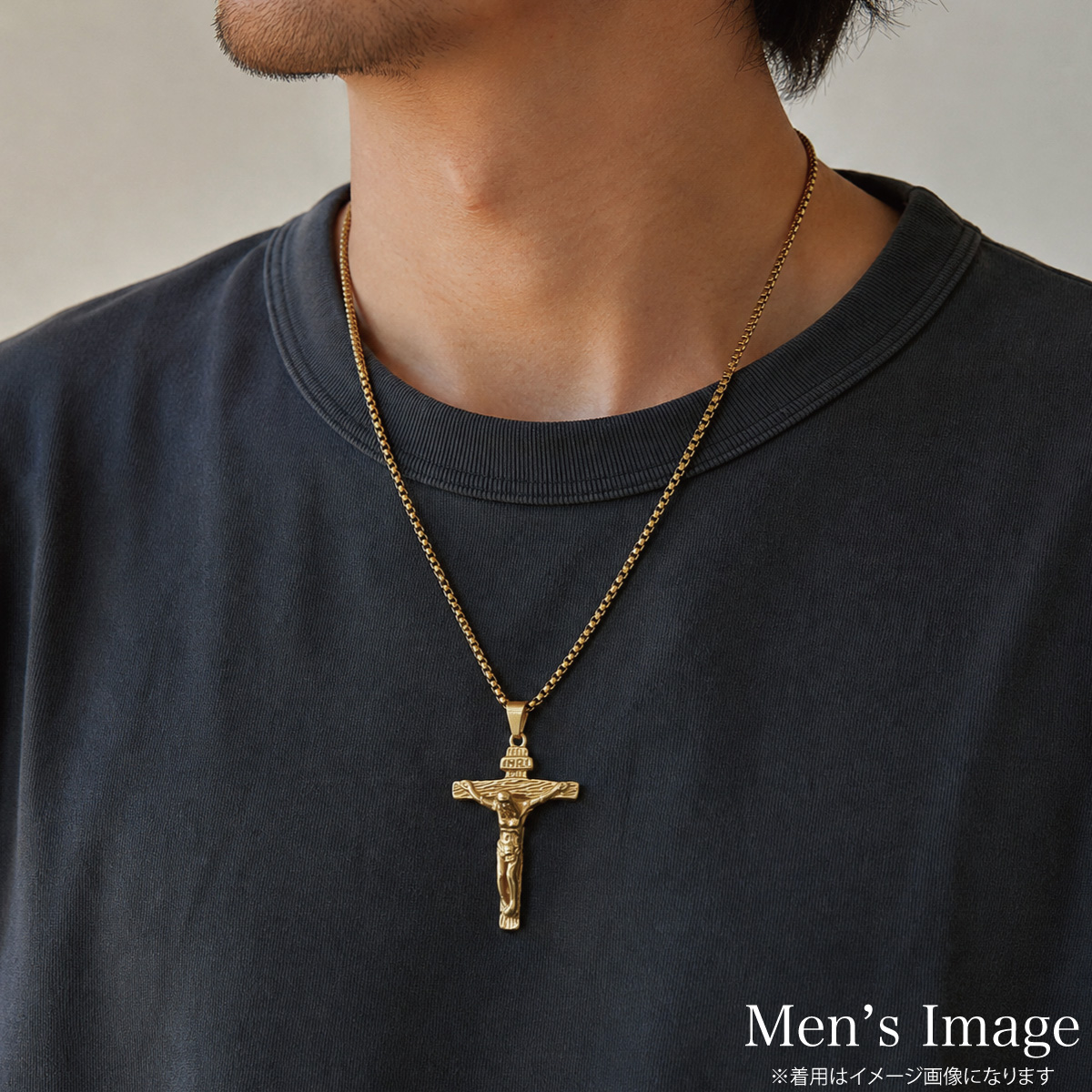 ネックレス サージカルステンレス製 十字架 磔刑 クロス ペンダント