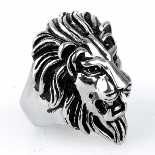 リング サージカルステンレス製 ライオン 獅子 動物 アニマルモチーフ 指輪 金属アレルギー対応