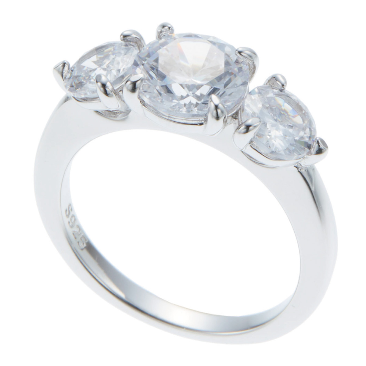 リング シルバー925 キュービックジルコニア 一粒 パヴェ V字 クロス