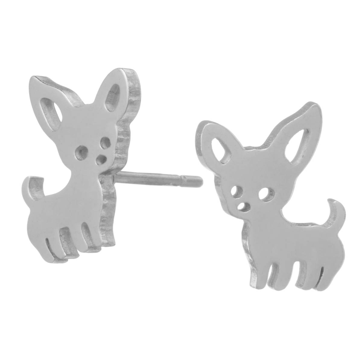 スタッドピアス レディース サージカルステンレス 犬 チワワ
