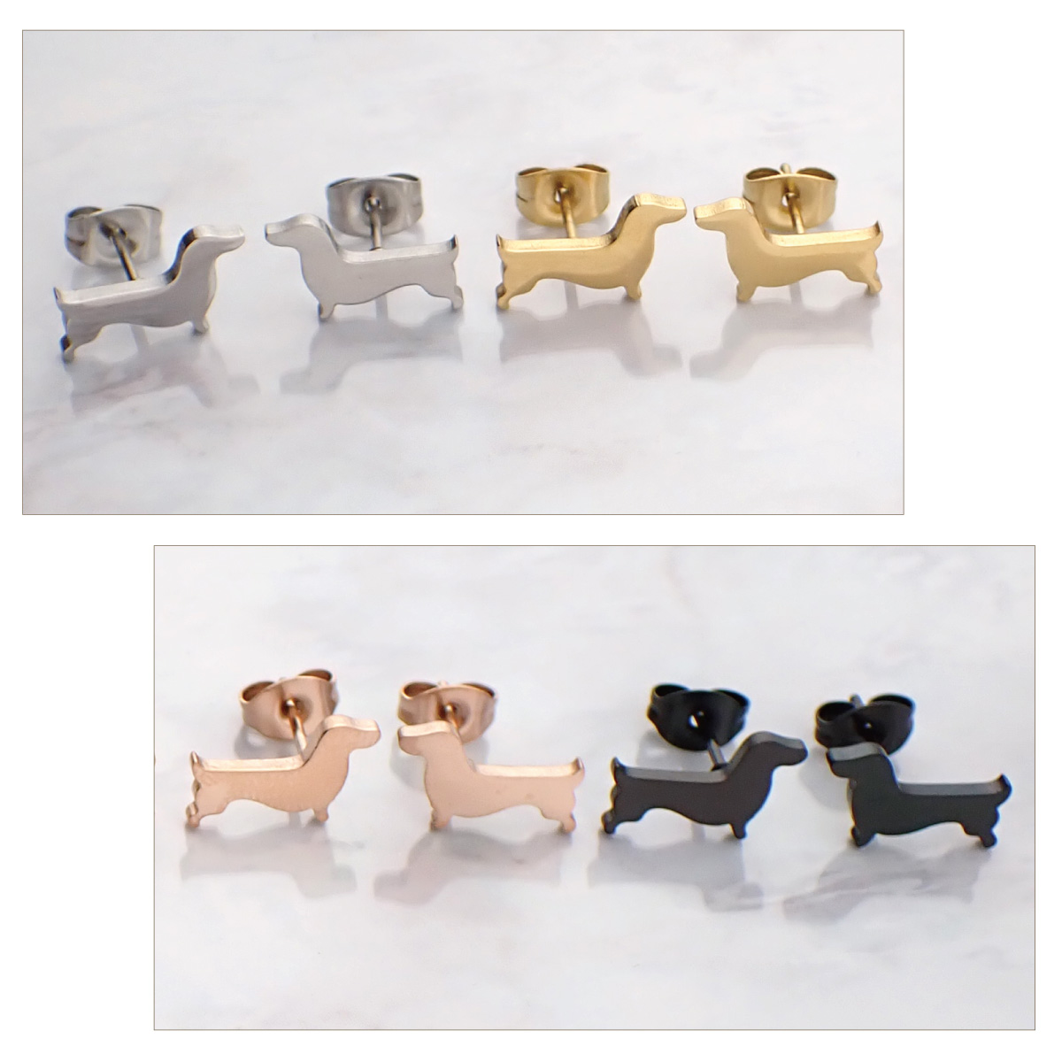 ピアス レディース サージカルステンレス製 犬 ドッグ ダックス