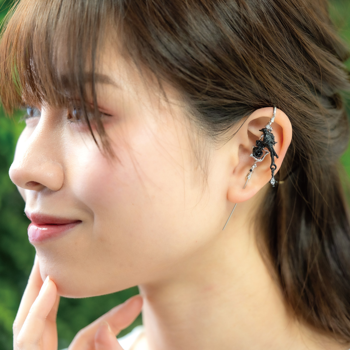 イヤーラップピアス ピアス レディース メンズ 片耳用 1個売り カラス