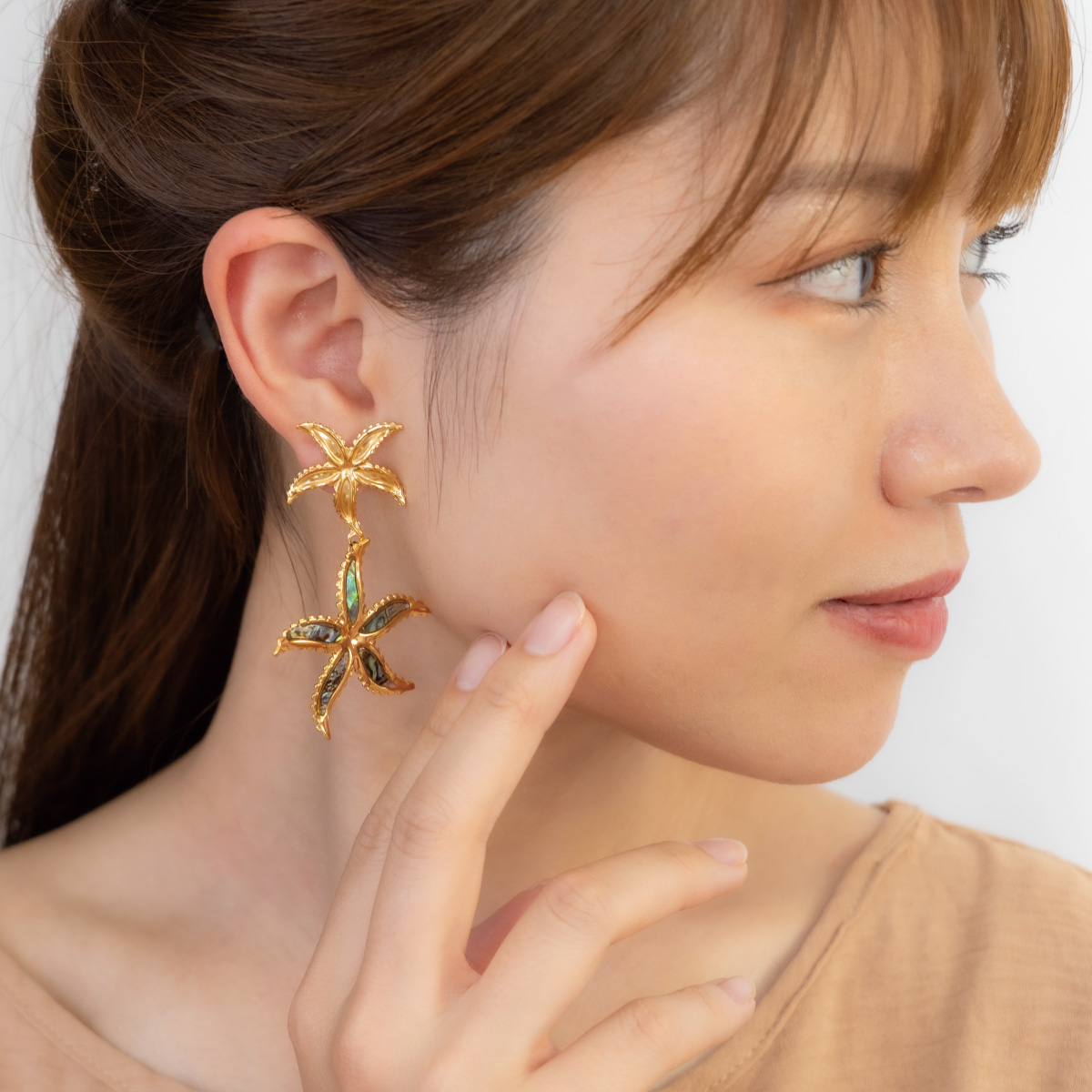 ピアス レディース サージカルステンレス シェル 大ぶり ビッグ 両耳用