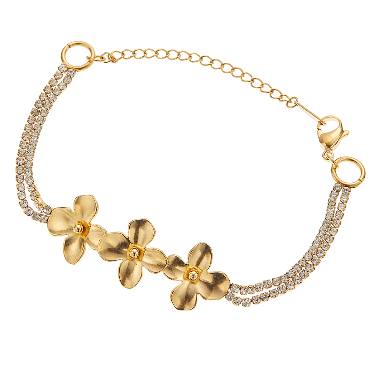 お花ブレスレット　gold ブレスレット フラワー レディース サージカルステンレス 華やか