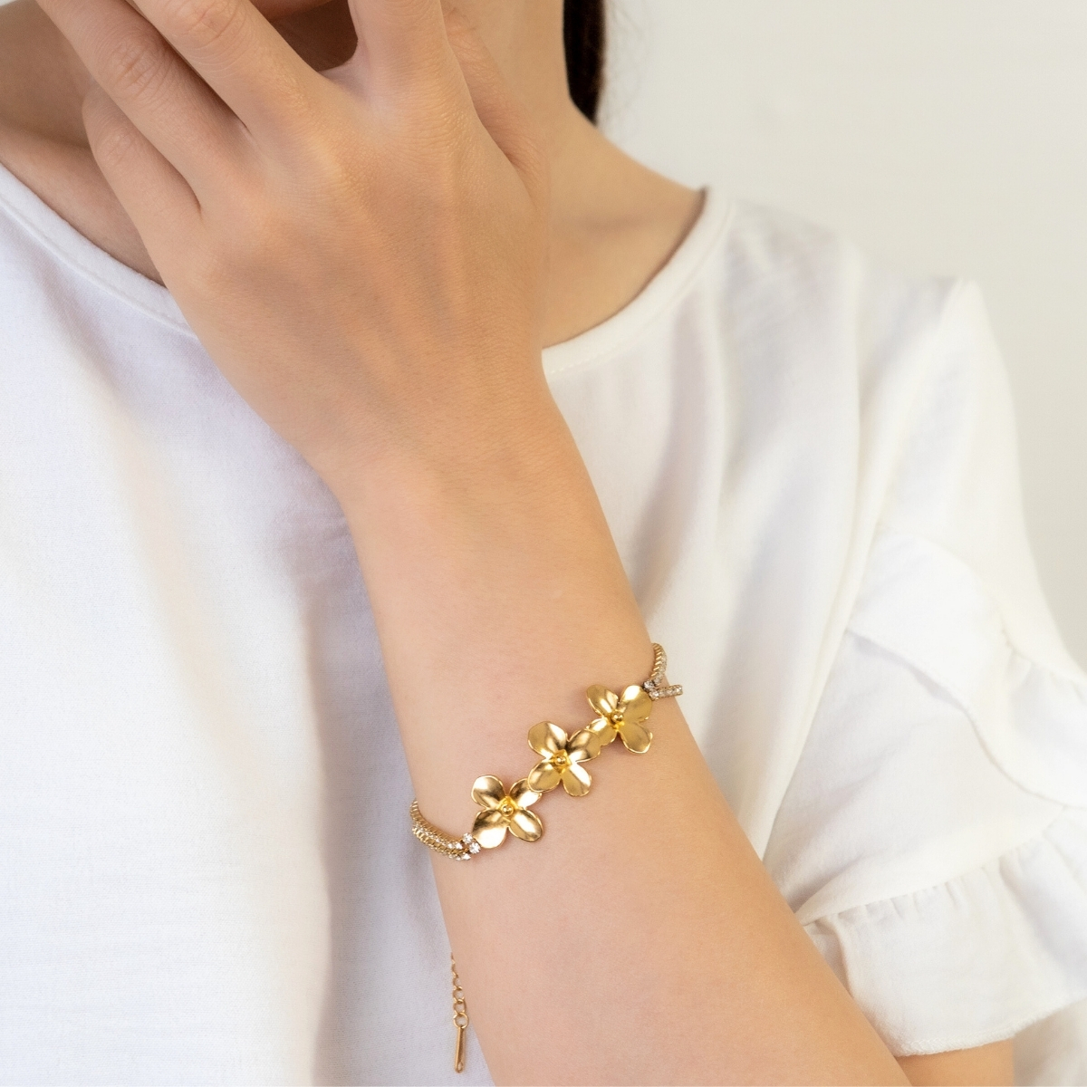 ブレスレット フラワー レディース サージカルステンレス 華やか