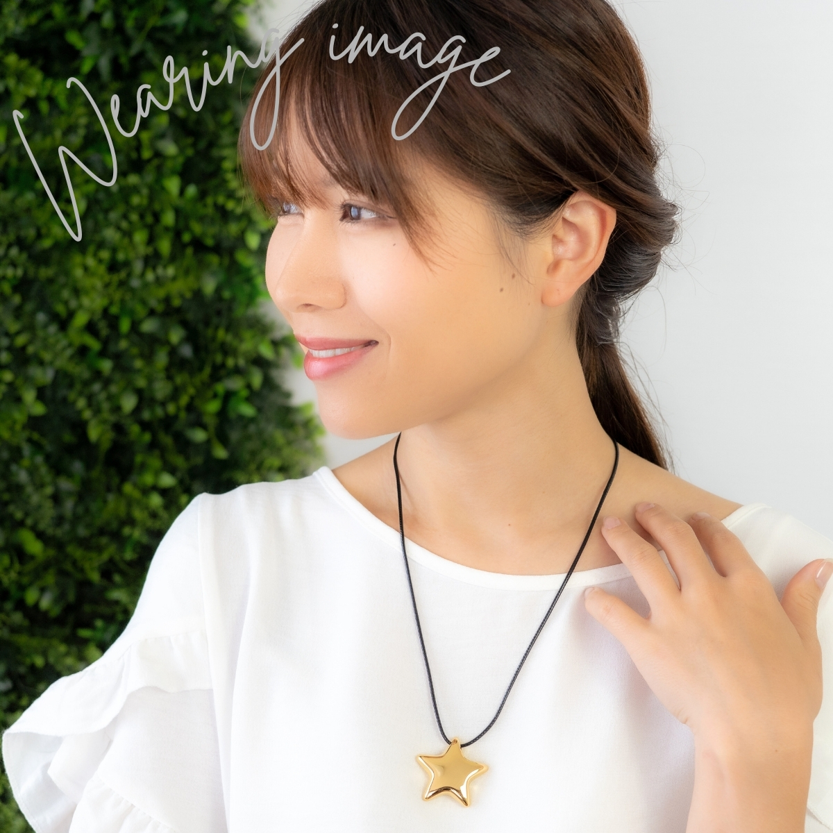 ネックレス 革紐 ペンダント ボール ドロップ スター レディース 
