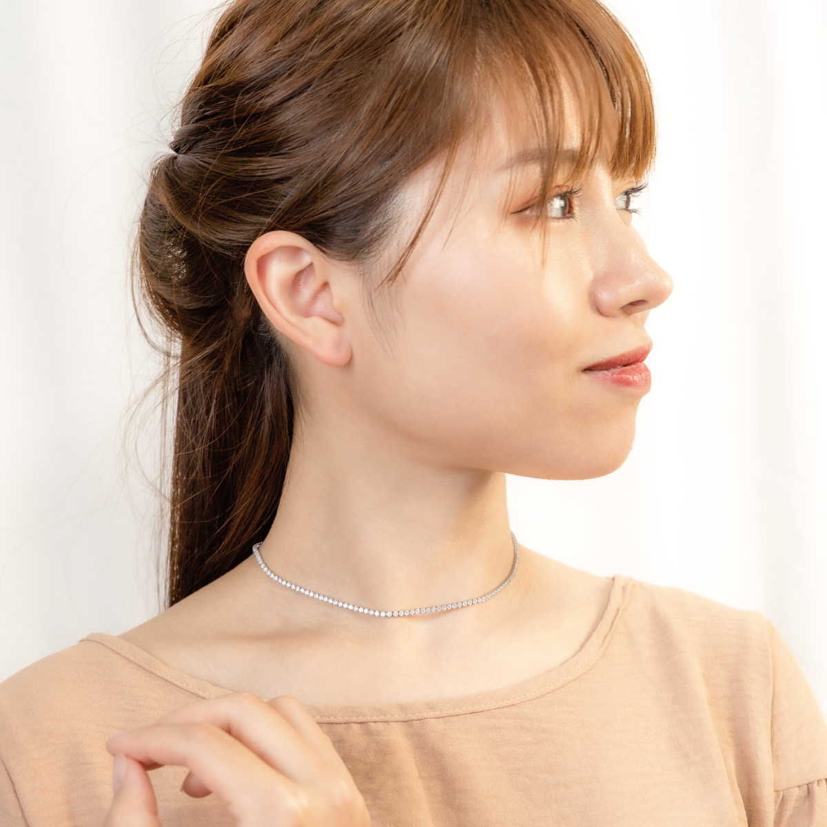 ネックレス レディース サージカルステンレス製 キュービック 