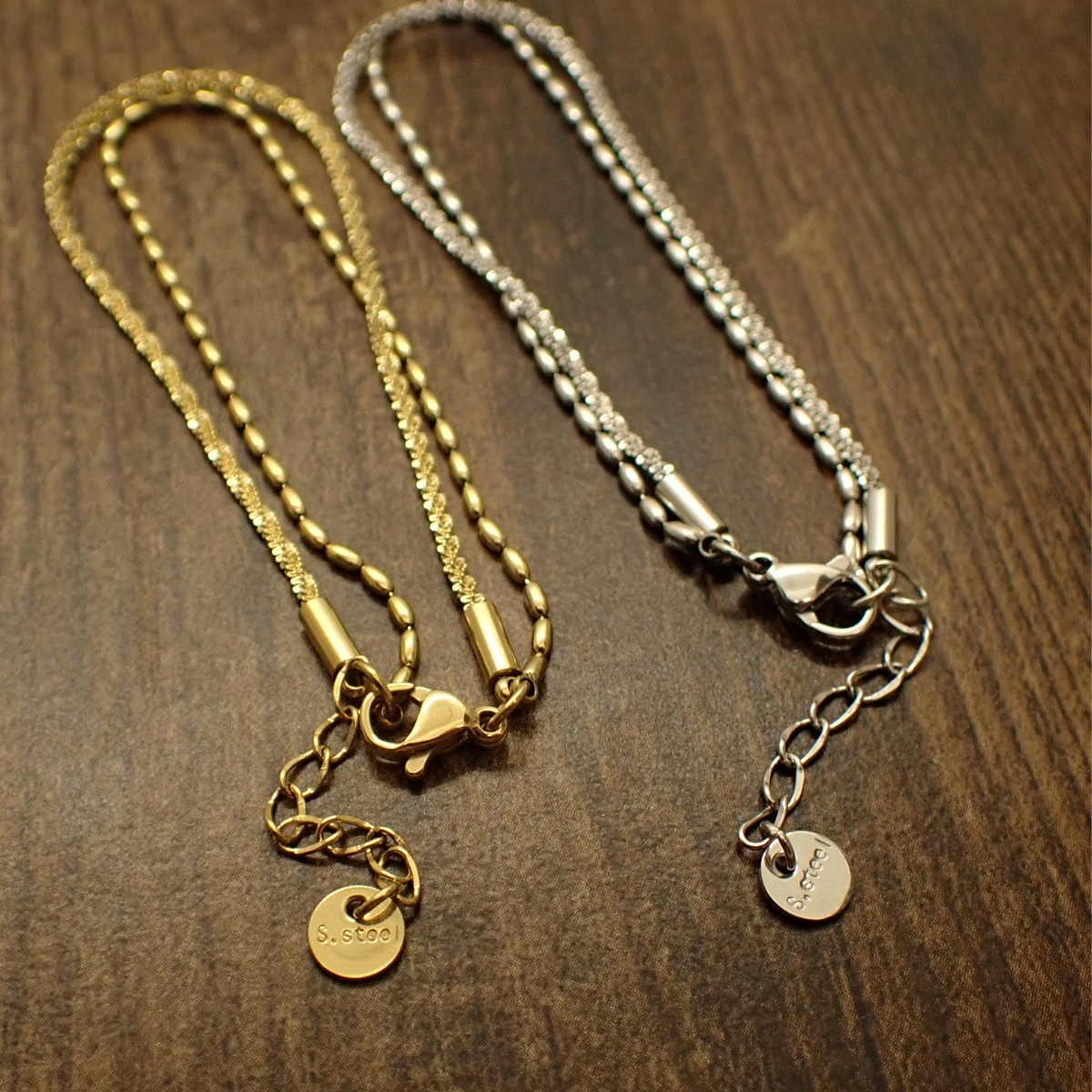 ブレスとネックレス　2点で ブレスレット ネックレス 2点セット チェーン レディース メンズ