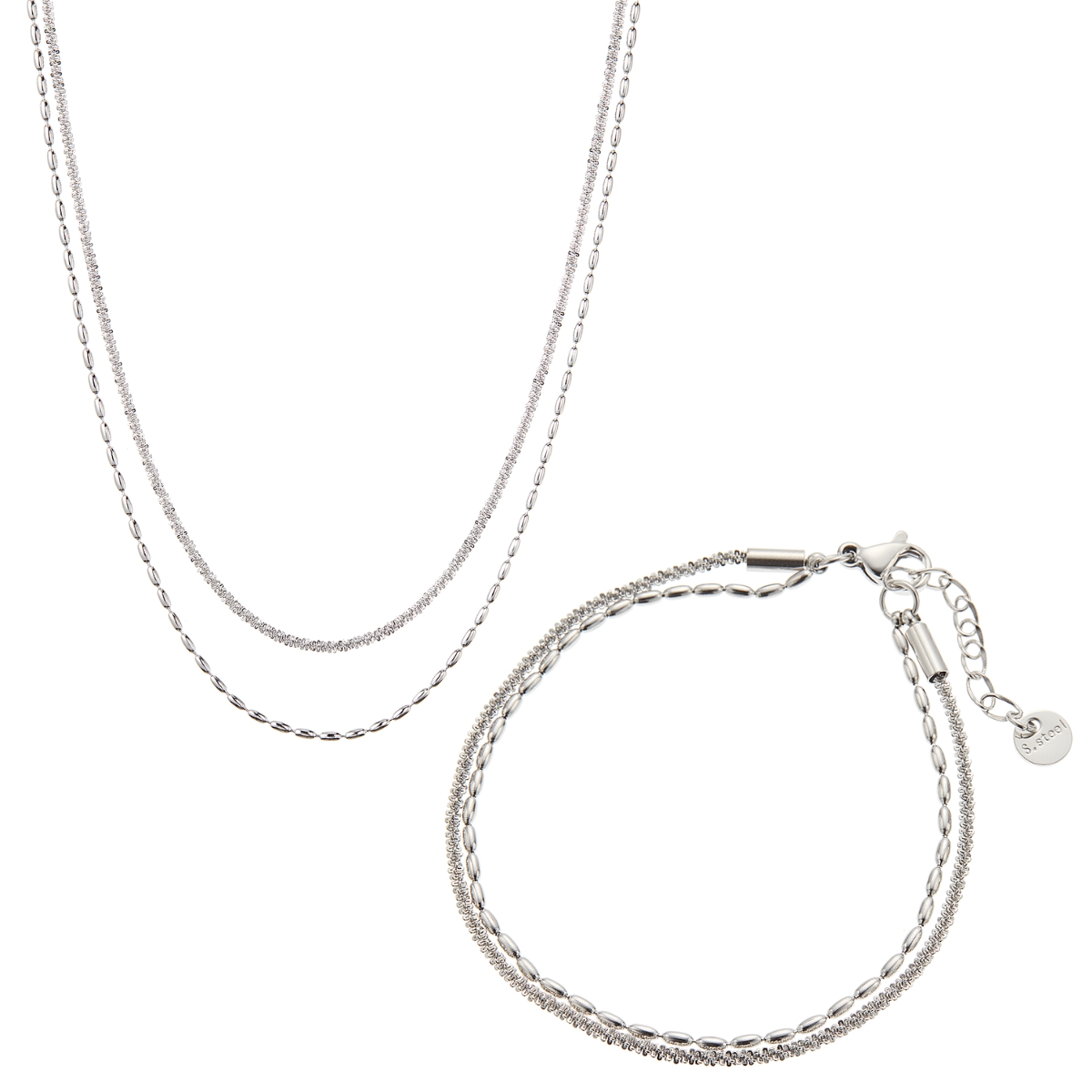 ブレスレット ネックレス 2点セット チェーン レディース メンズ