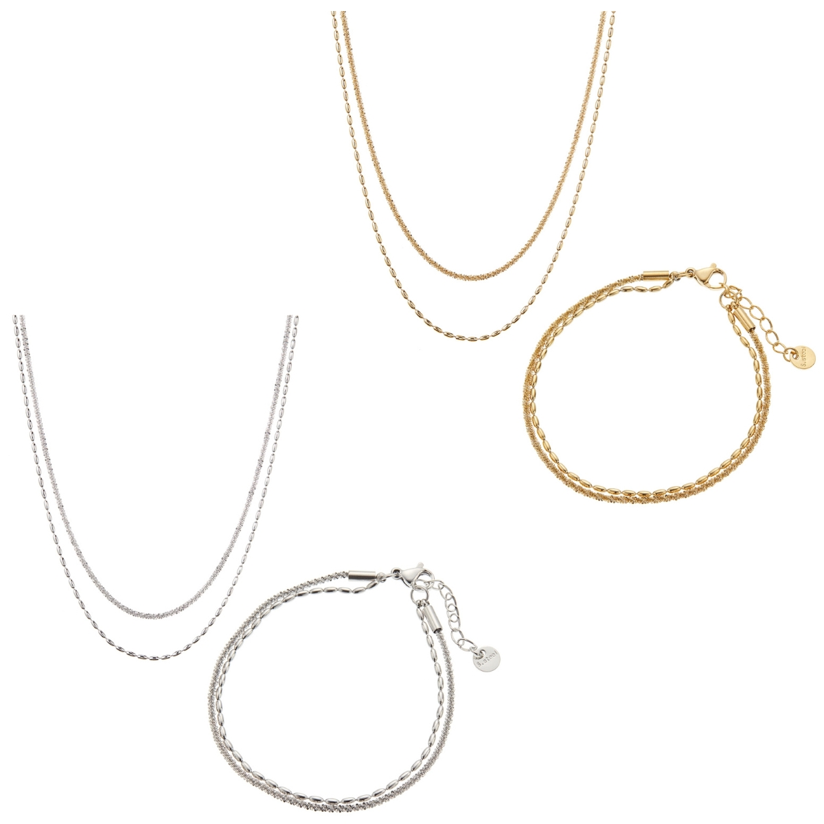 ブレスとネックレス　2点で ブレスレット ネックレス 2点セット チェーン レディース メンズ