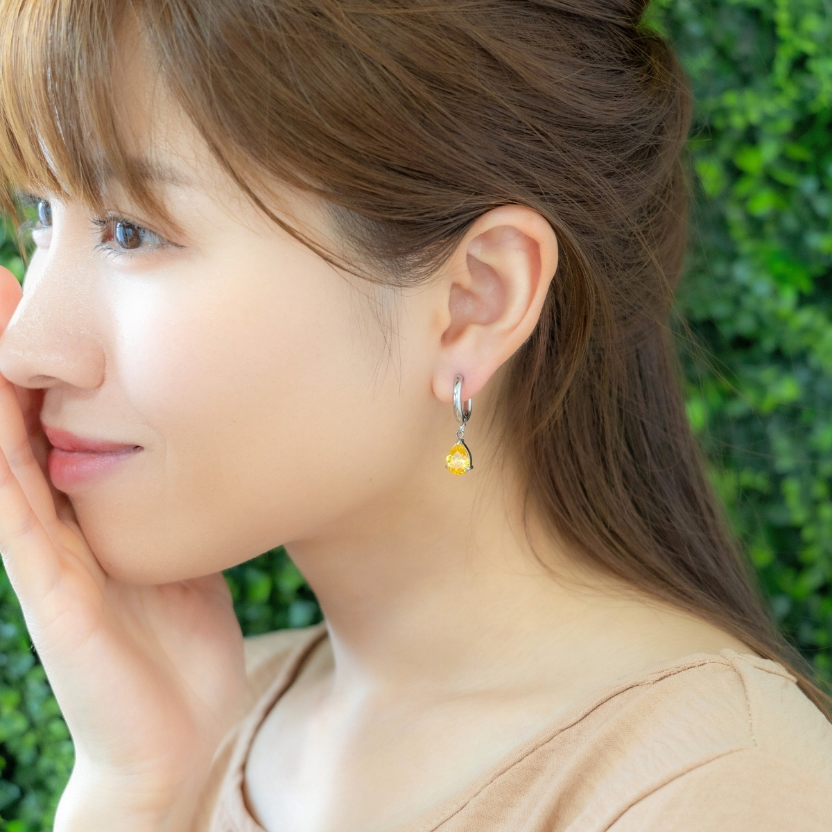 ピアス フープ ティアドロップ サージカルステンレス レディース 両耳