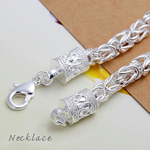 シルバー チェーンネックレスとブレスレットセット ネックレスブレスレットセット チェーン 彫刻 合金製 シルバー925