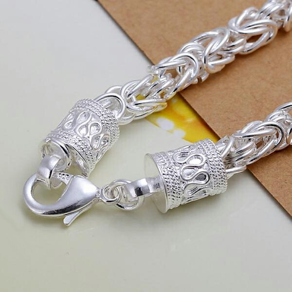 【samulo】【semeno 】シルバーネックレス・ブレスレッドセット ネックレスブレスレットセット チェーン 彫刻 合金製 シルバー925
