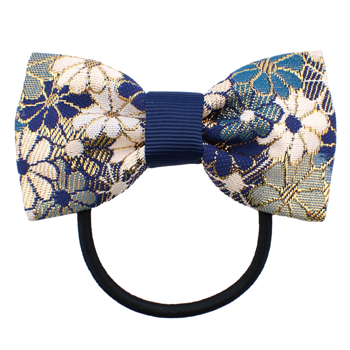 ヘアゴム リボン ヘアアクセサリー レディース 西陣織 金襴 和風 和柄