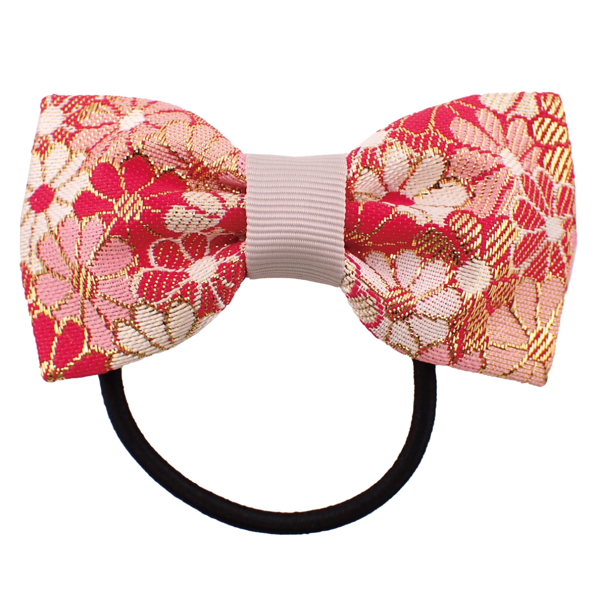 ヘアゴム リボン ヘアアクセサリー レディース 西陣織 金襴 和風 和柄