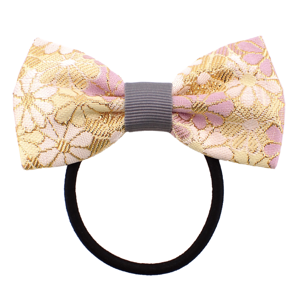 ヘアゴム リボン ヘアアクセサリー レディース 西陣織 金襴 和風 和柄