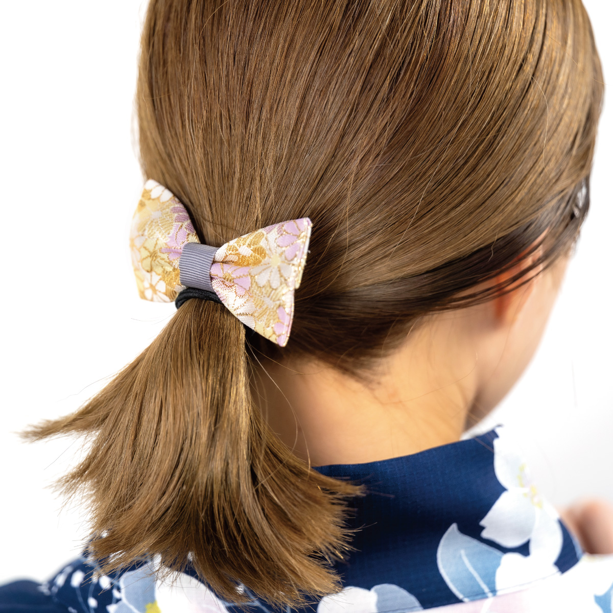 確認　ヘアゴム　ヘアリボン　11　和風　花　水風船 ヘアゴム リボン ヘアアクセサリー レディース 西陣織 金襴 和風 和柄