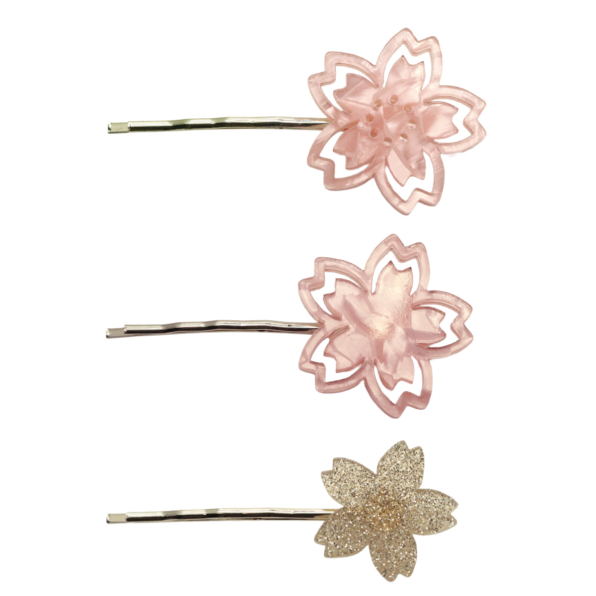 ヘアピン ヘアアクセサリー レディース 3個セット 桜 サクラ さくら 花
