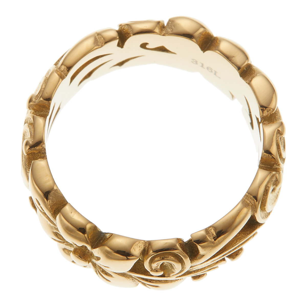 リング レディース サージカルステンレス316L カットアウト 幅広