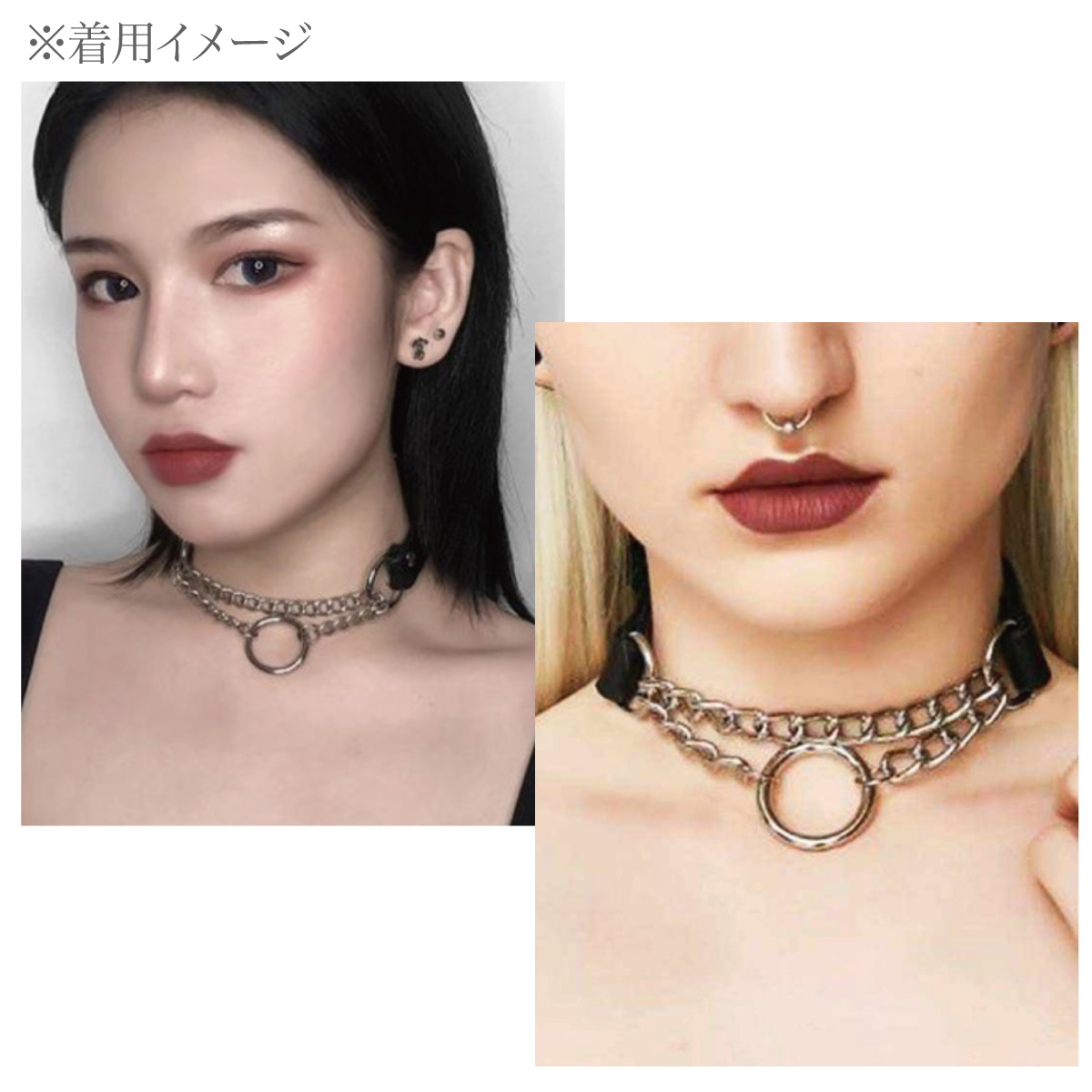 ネックレス チョーカー レディース フェイクレザー ハート 韓国