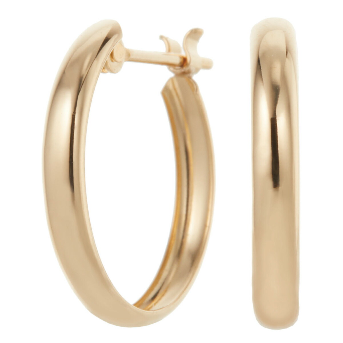 フープピアス K18 18金 ゴールド 甲丸 丸み スナップ シンプル 上品