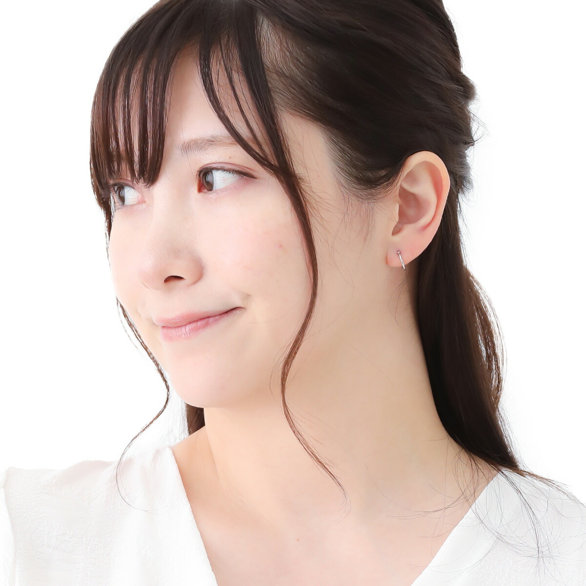 フープピアス プラチナ900 pt900 ミニ スナップ 華奢 細身 小さい