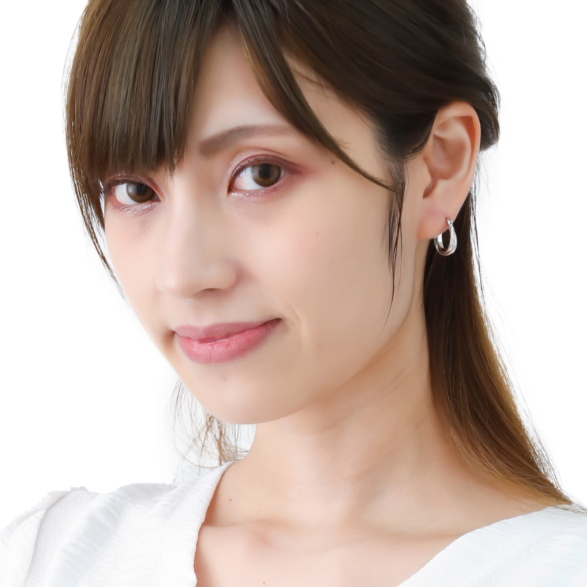 フープピアス レディース 日本製 K18ポスト 18金 ゴールド ダブル