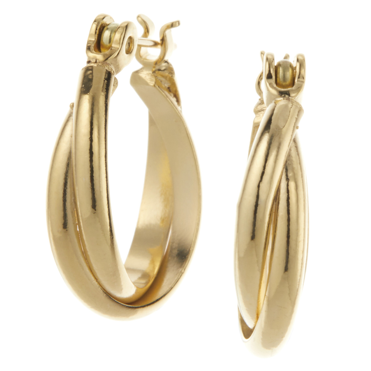 フープピアス レディース 日本製 K18ポスト 18金 ゴールド ダブル